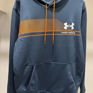 Men's Large Under Armour Sweatshirt / Hoodie Grey with Orange Highlights